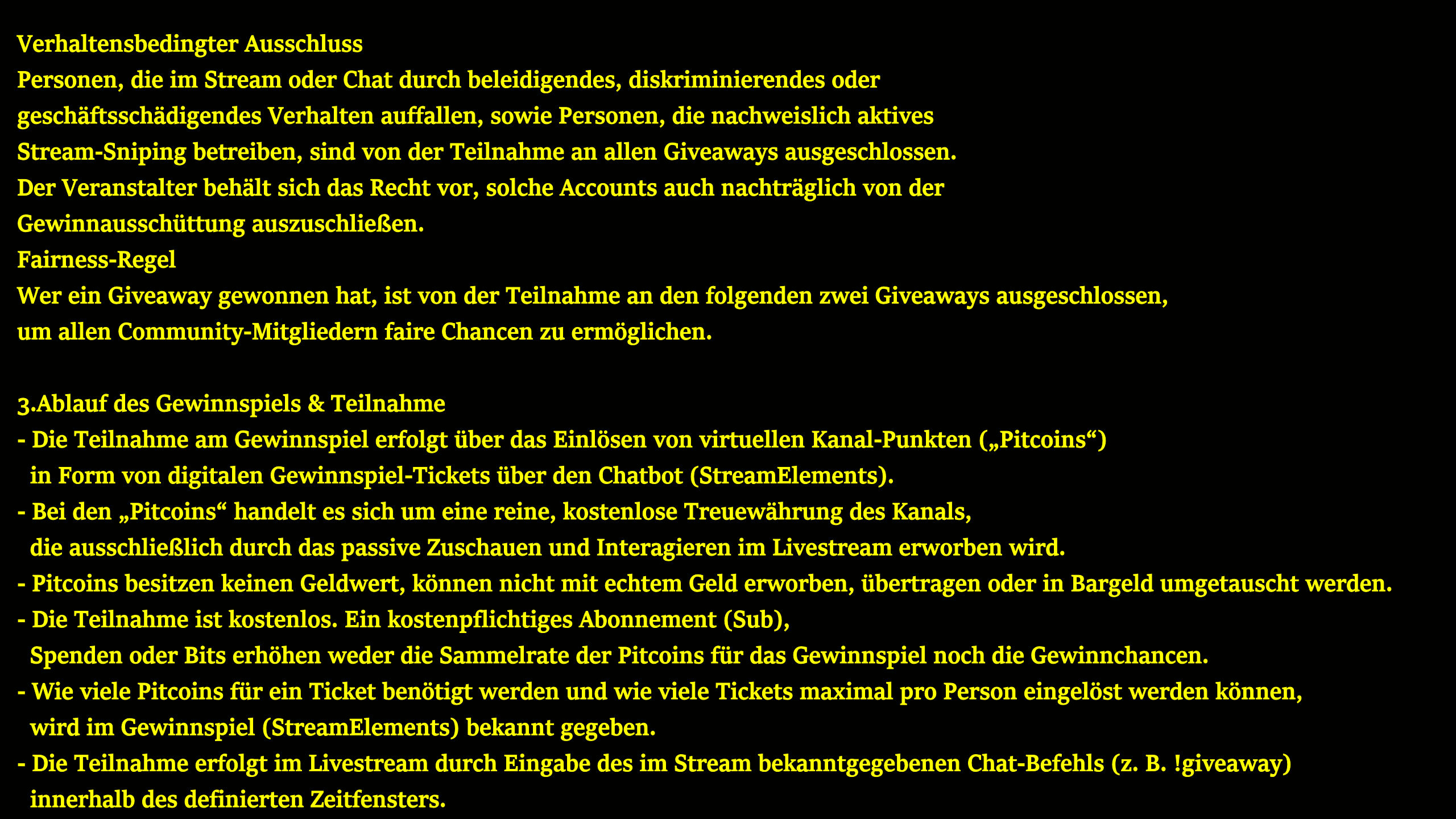 Subathon Regeln