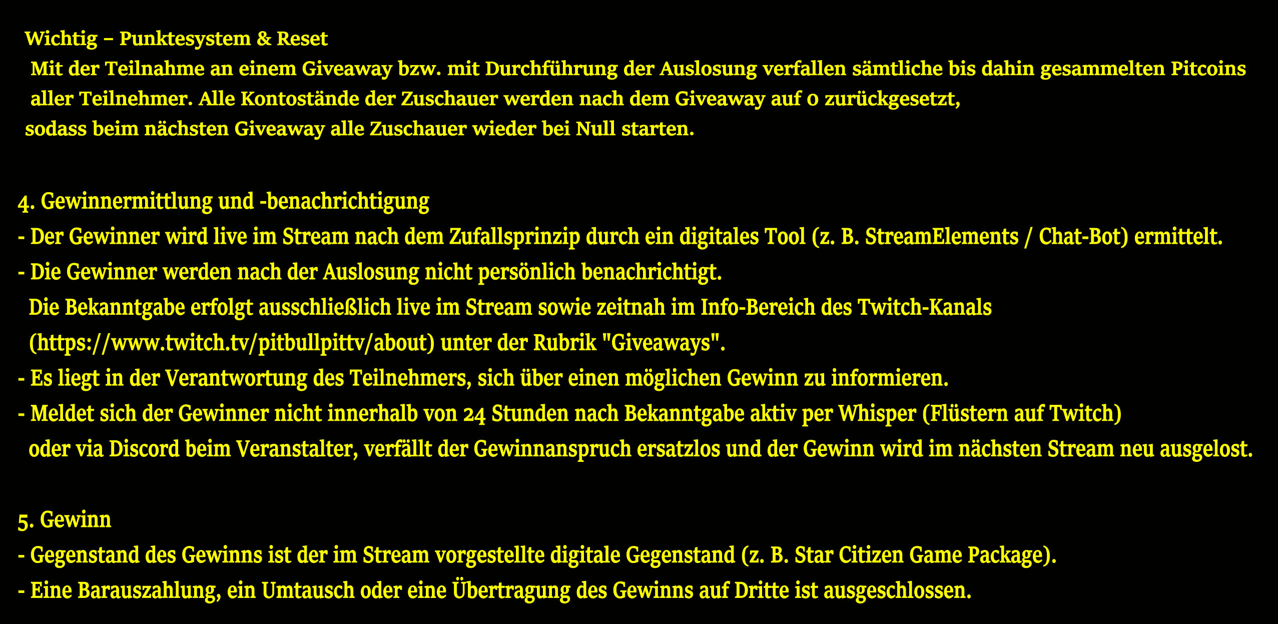 Subathon Regeln